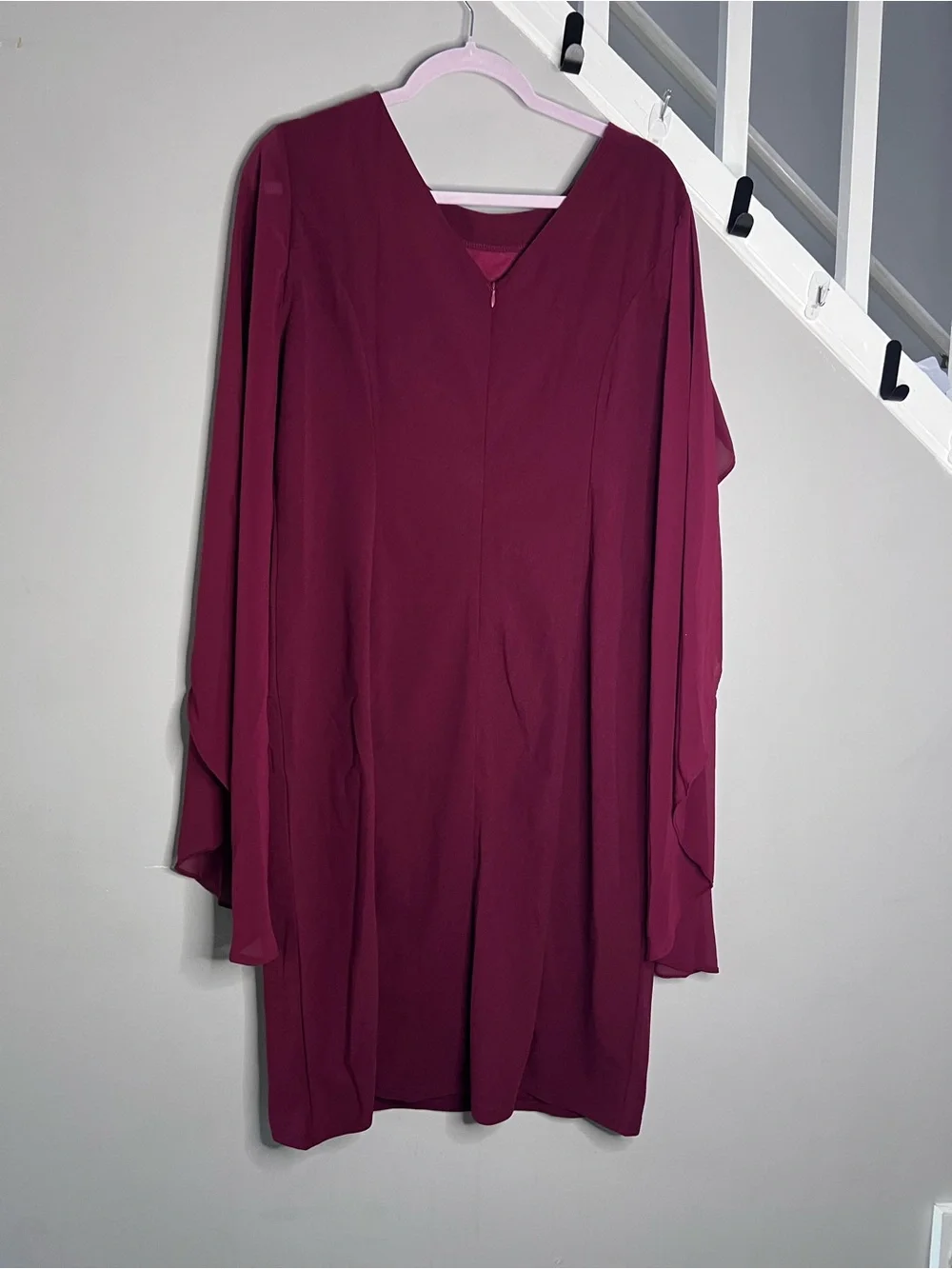 0108: HELYO Deep Berry Flutter Sleeve Cocktail Dress